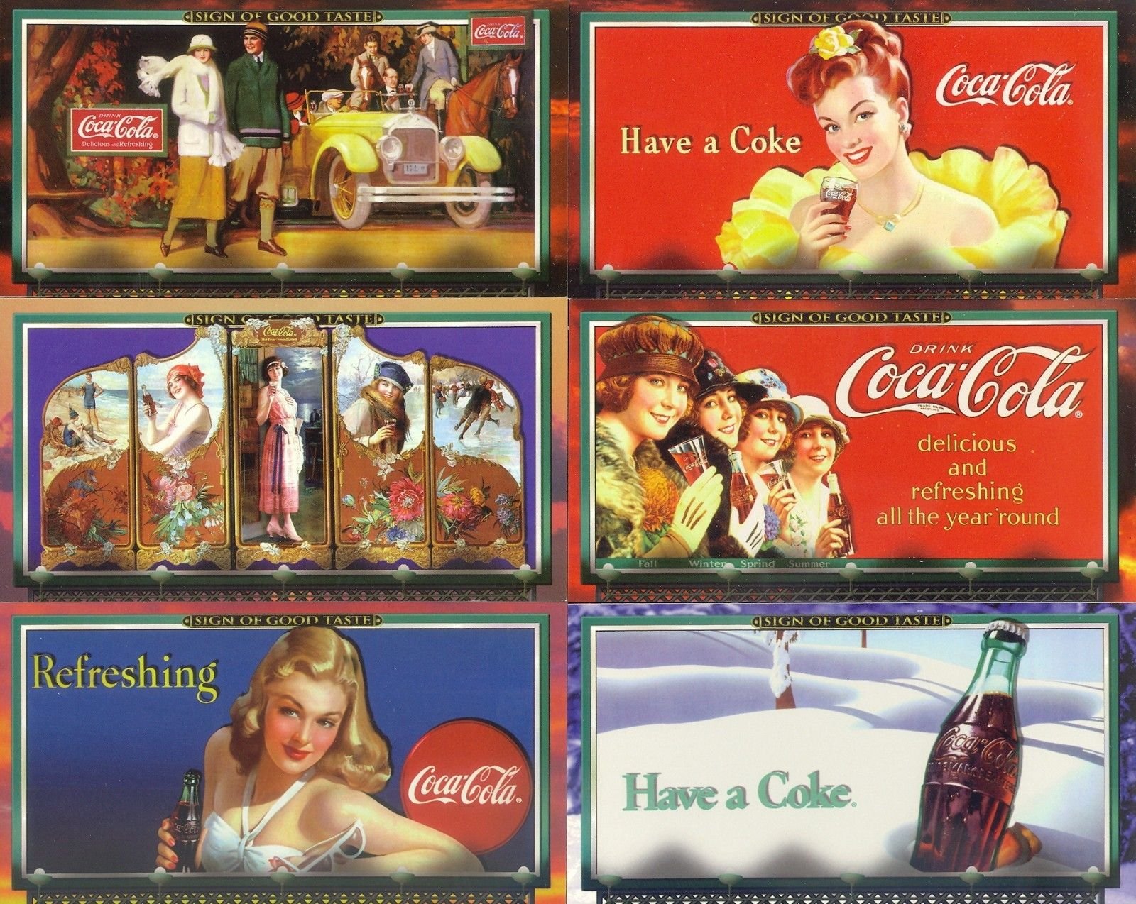 COCA COLA A SIGN OF GOOD TASTE 1996 COLLECT-A-CARD COMPLETE BASE